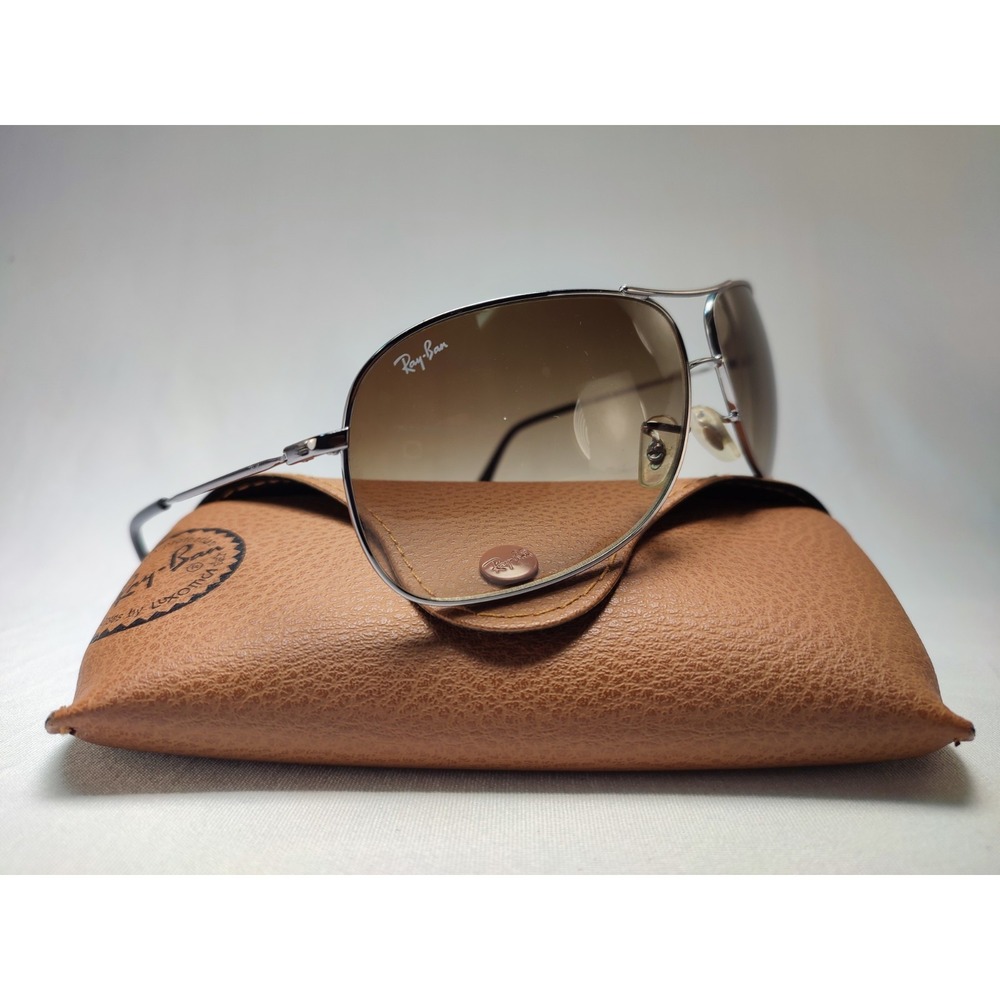 Ray-Ban RB3267 004/13 Silver Aviator Sunglasses Brown Gradient 64mm - Picture 2 of 13